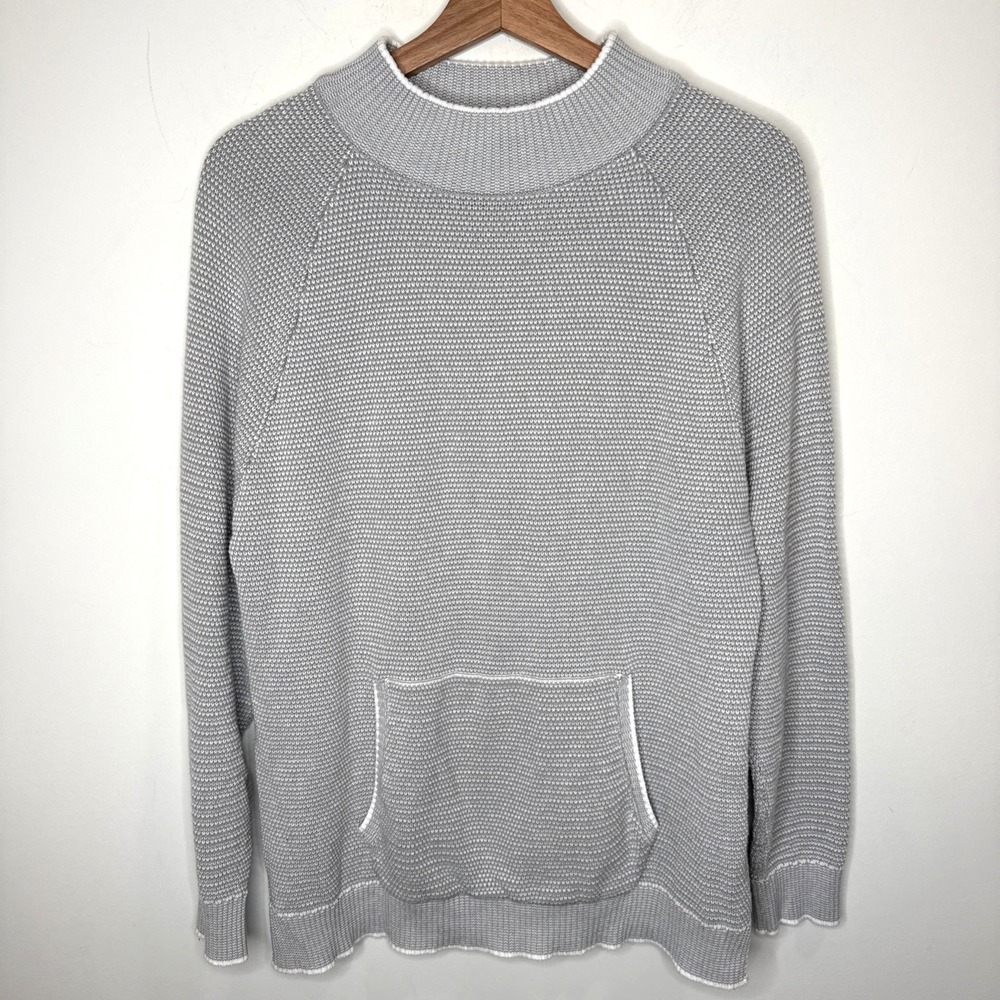Carbon 2 Cobalt Sweater Women M Gray Long Sleeve Cotton Mockneck‎ Pullover Cabin